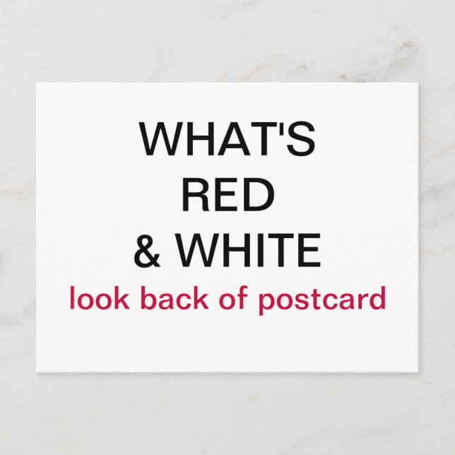 Carte postale Indicateur Canada rouge et blanc (Devant)