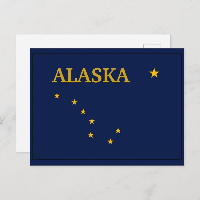 Carte Postale Indicateur de l'état de l'Alaska (Devant / Derrière)