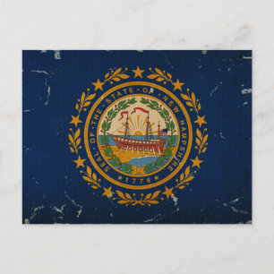 Carte Postale Indicateur d'état du New Hampshire VINTAGE
