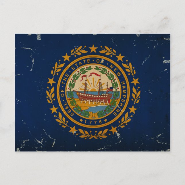 Carte Postale Indicateur d'état du New Hampshire VINTAGE (Devant)