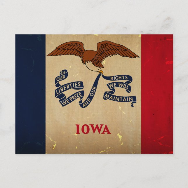 Carte Postale Indicateur d'état Iowa VINTAGE.png (Devant)