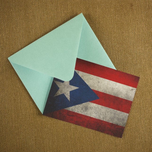 Carte Postale Indicateur Porto Rico Vintage personnalisé (rustic puerto rico vintage flag postcard)