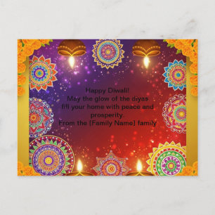 Carte postale indienne élégante Diwali Rangoli