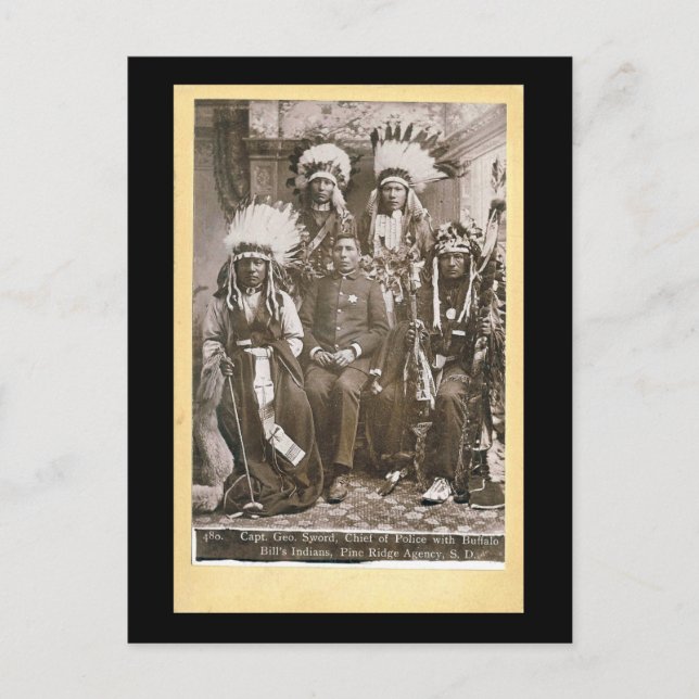 Carte Postale Indiens de Buffalo Bill 1890 (Devant)