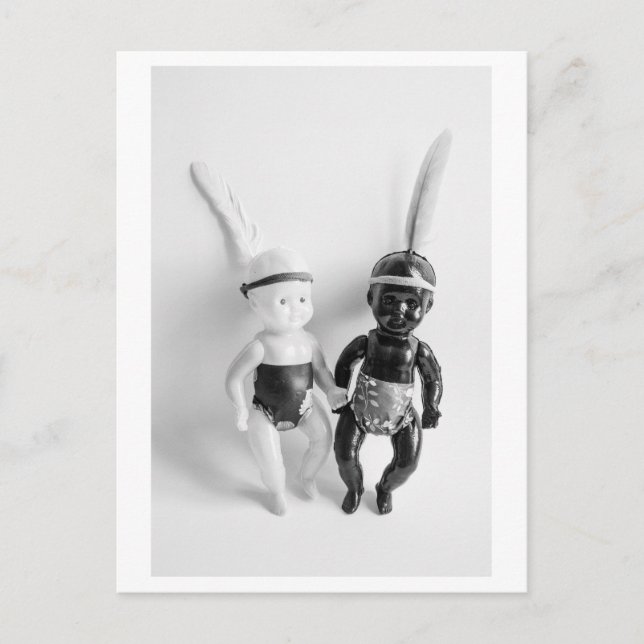 Carte Postale Indiens Poupées Noir et Blanc (Devant)