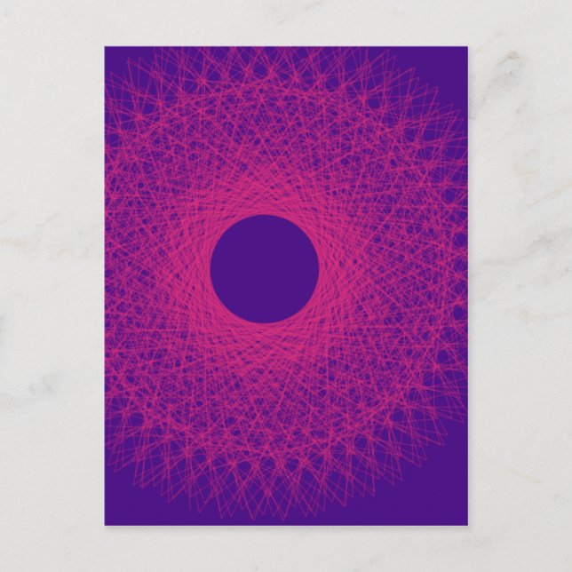 Carte Postale indigo et violet art abstrait (Devant)