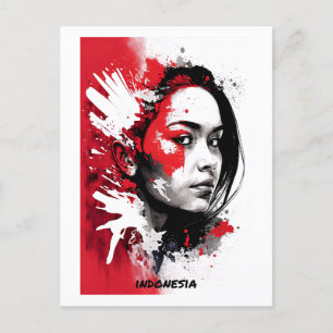 Carte postale Indonésie - Portrait - Monde des Fem