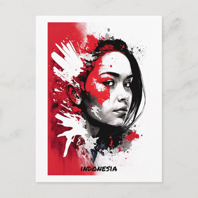 Carte postale Indonésie - Portrait - Monde des Fem (Devant)