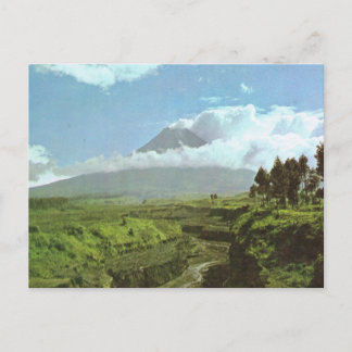 Carte Postale Indonésie vintage, Volcan Merapi