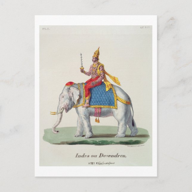 Carte Postale Indra ou Devendra, from 'L'Inde francaise...' (Devant)