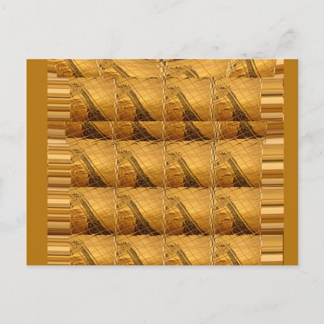 Carte Postale Infinie Golden Giraffe Animal Motif Art Imprimer (Devant)