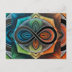 Carte Postale Infinity Mandala African Tribal Mask Abstrait