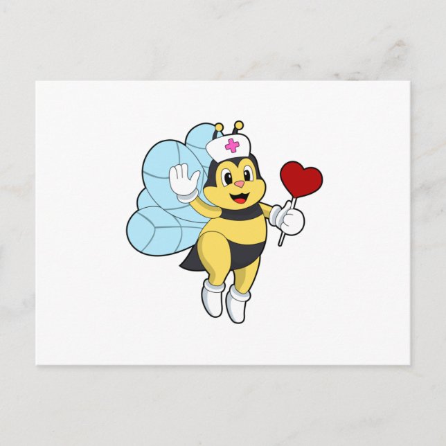 Carte Postale Infirmière abeille avec cœur.PNG (Devant)