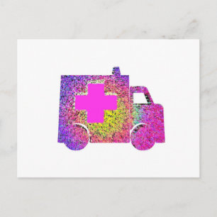 Carte Postale infirmière ambulancière diplômée médecin ambulanci