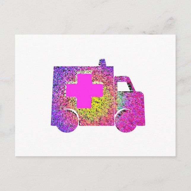 Carte Postale infirmière ambulancière diplômée médecin ambulanci (Devant)