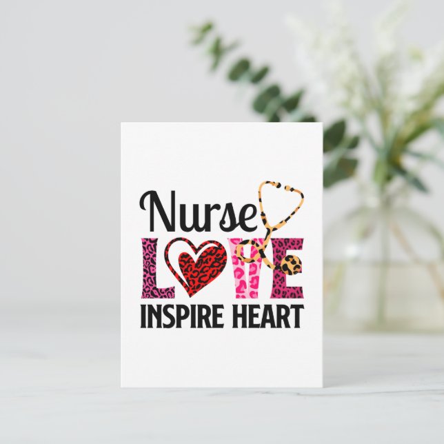 Carte Postale Infirmière Amour Inspirer Coeur - Motivationnel Pa (Debout devant)
