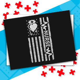 Carte Postale Infirmière Appréciation Héros Coeur Vie Drapeau am