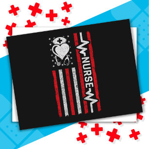 Carte Postale Infirmière Appréciation Héros Coeur Vie Drapeau am