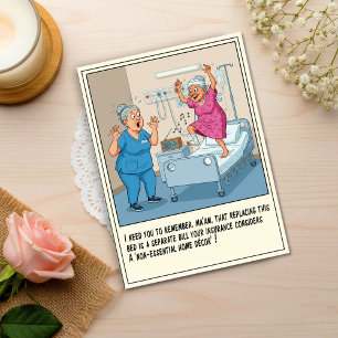 Carte Postale Infirmière avec patient âgé dansant pour se rétabl