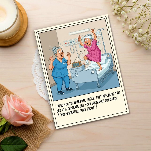 Carte Postale Infirmière avec patiente âgée dansant pour un prom (Créateur téléchargé)