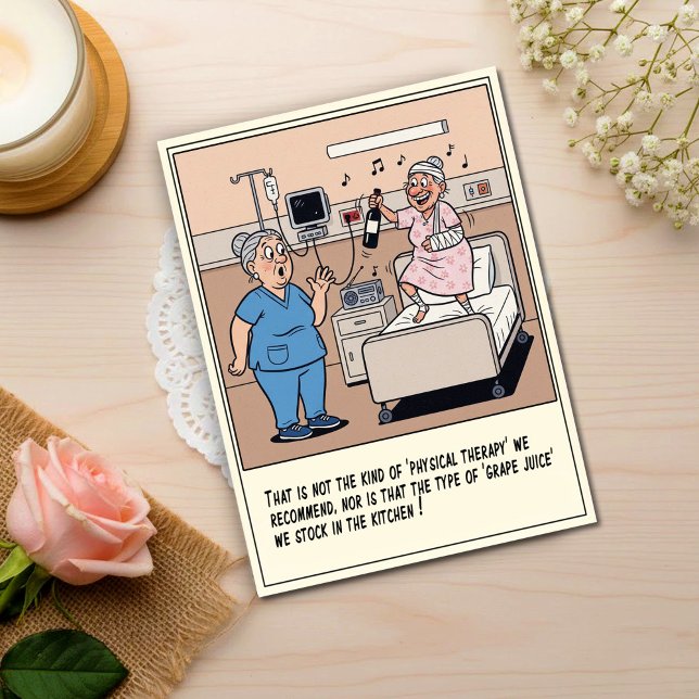 Carte Postale Infirmière choquée regarde le patient danser pour  (Créateur téléchargé)