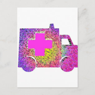 Carte Postale infirmière d'ambulance accentuée médecin urgentist