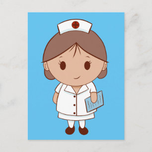 Carte Postale Infirmière de dessin animé mignonne