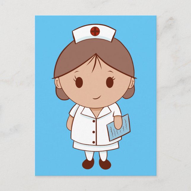 Carte Postale Infirmière de dessin animé mignonne (Devant)