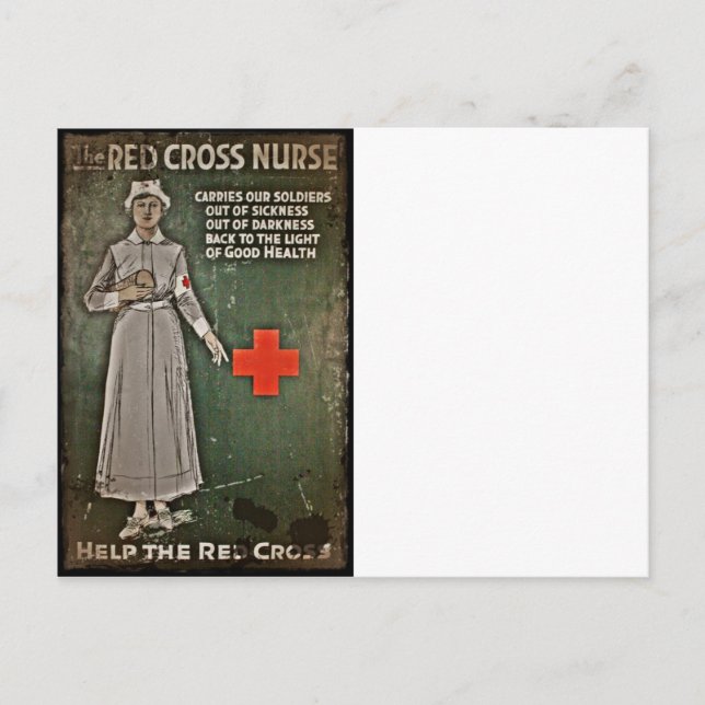 Carte Postale Infirmière demandant des dons WWI (Devant)