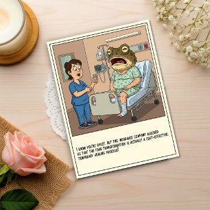 Carte Postale Infirmière donne des pilules à un patient à tête d