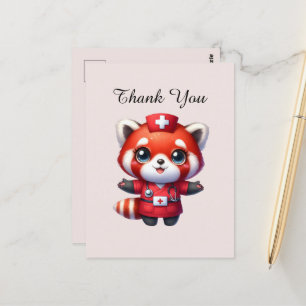 Carte Postale Infirmière mignonne merci renard