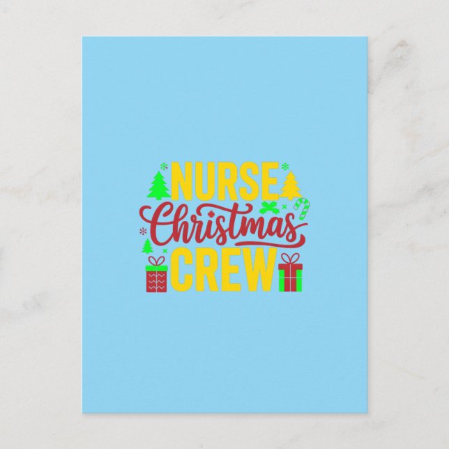 Carte Postale Infirmière Noël Crew Art numérique Design (Devant)