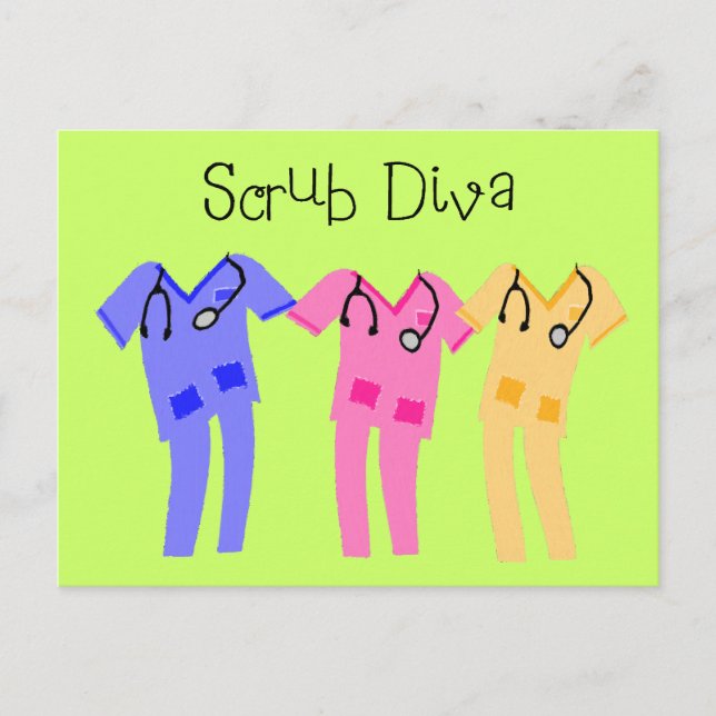 Carte Postale Infirmière ou Scub Médicale (Devant)