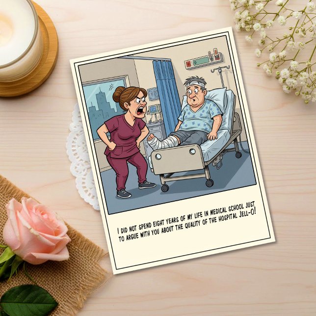 Carte Postale Infirmière Outragée Hurle Après un Patient Stupéfa (Créateur téléchargé)