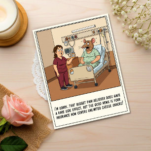 Carte Postale Infirmière parlant à un patient avec une tête de r