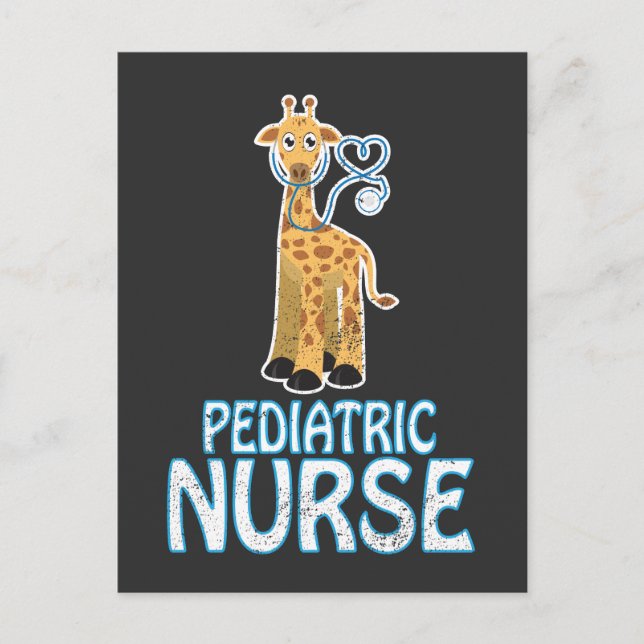 Carte Postale Infirmière pédiatrique RN Pediatrics Giraffe Cadea (Devant)