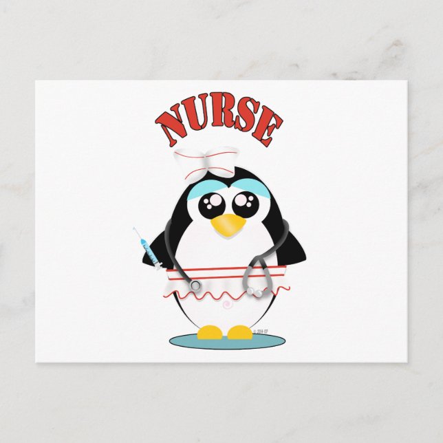 Carte Postale Infirmière Penguin Femme (Devant)