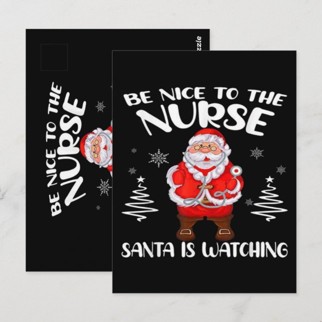 Carte Postale Infirmière Père Noël  (Devant / Derrière)