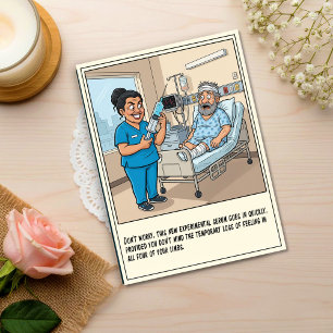 Carte Postale Infirmière sinistre prépare une injection pour un 