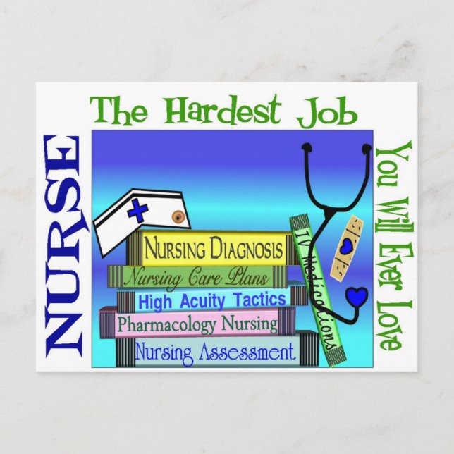 Carte Postale Infirmière "Travail le plus dur que vous aimerez j (Devant)