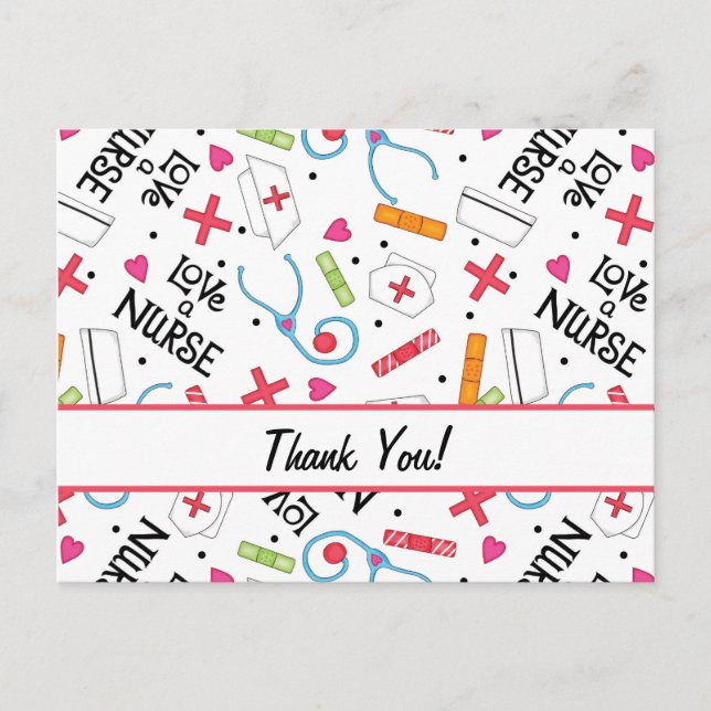 Carte Postale Infirmière White Merci Personnalisable (Devant)