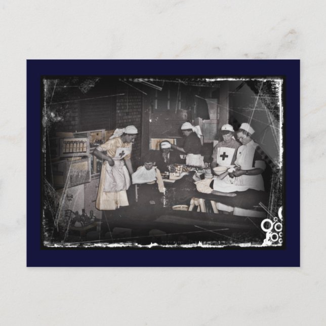 Carte Postale Infirmières militaires au poste de secours (Devant)