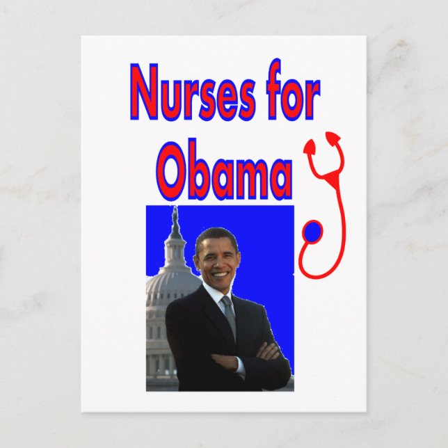 Carte Postale Infirmières pour OBAMA - Le président Obama donne (Devant)