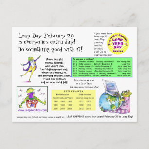 Carte Postale Informations sur le jour intercalaire à envoyer