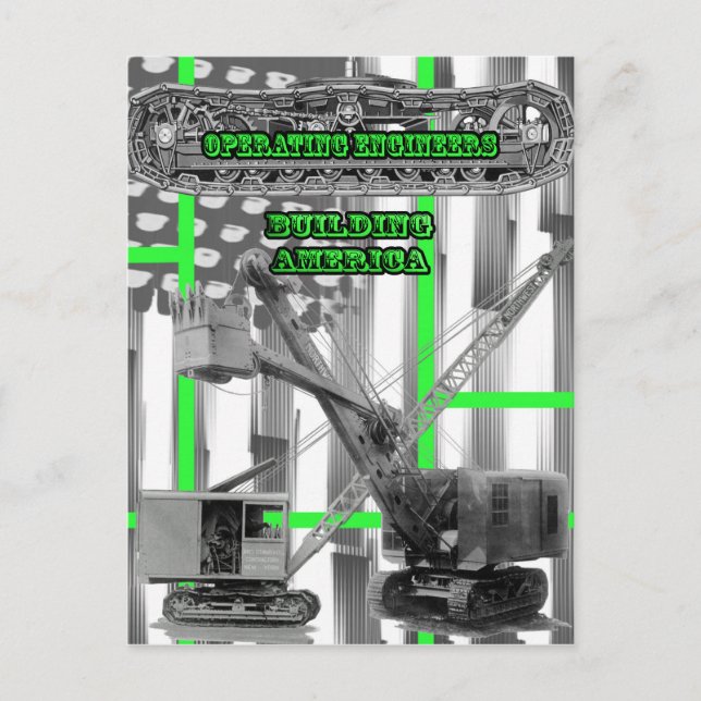 Carte Postale INGÉNIEUR D'EXPLOITATION OPÉRATEUR DE GRUE PELlete (Devant)