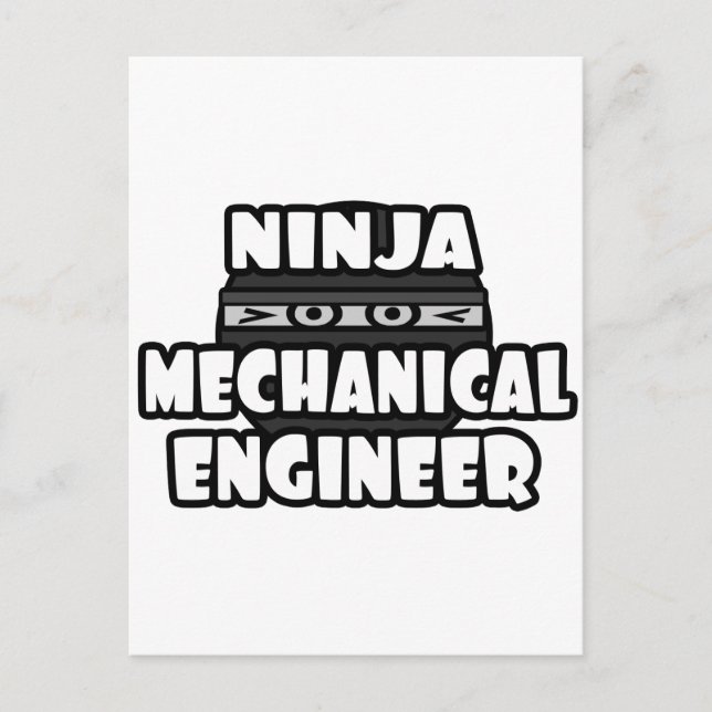 Carte Postale Ingénieur mécanique Ninja (Devant)