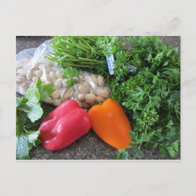 Carte Postale Ingrédients pour salade (Devant)