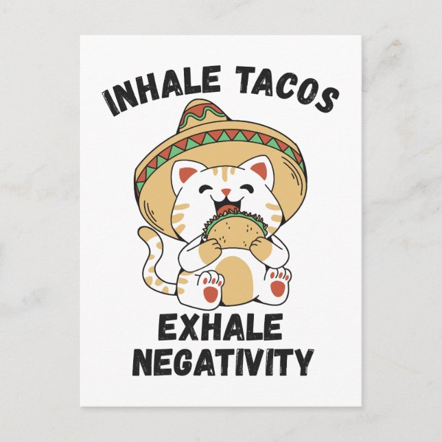Carte Postale Inhale tacos exhale négativité (Devant)