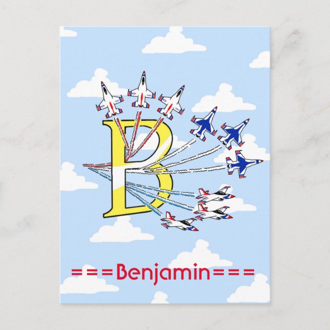 Carte postale initiale B ciel bleu Thunderbirds (Devant)