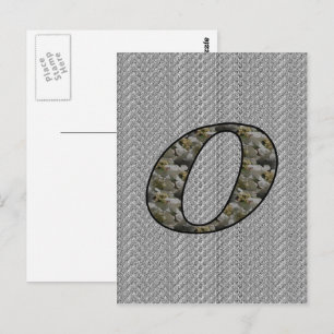 Carte postale initiale monogramme O Hydrangea Flor